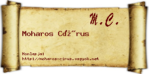 Moharos Círus névjegykártya